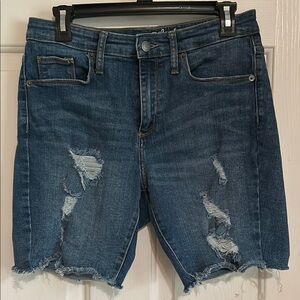Distressed Denim Shorts